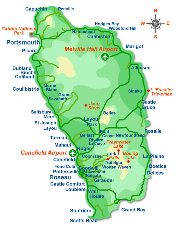 Dominica land karte